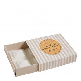 Caixa com 4 decorações derretíveis em cera perfumada Azulejo - Flor de Tangerina