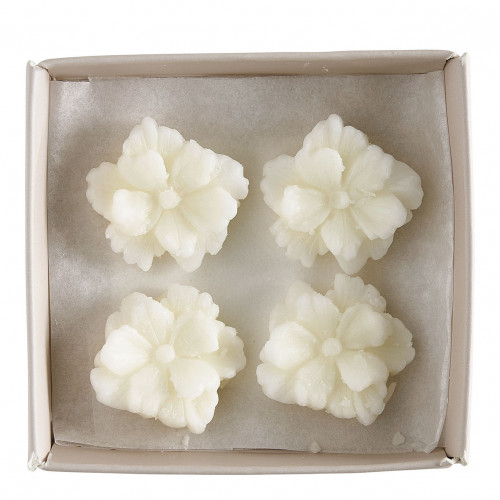 Scatola di 4 decorazioni fondenti in cera profumata Fiore - Fleur de Thé
