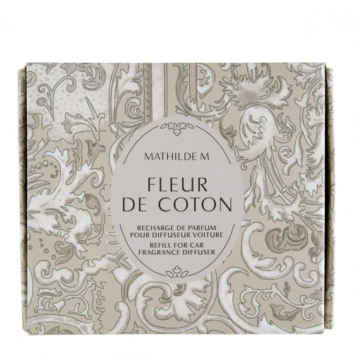 Recharge de parfum pour diffuseur de voiture Escapades parfumées - Fleur de Coton