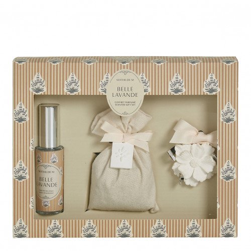Soleil de Provence gift set with 30 ml linen fragrance and scented sachet - Belle Lavande