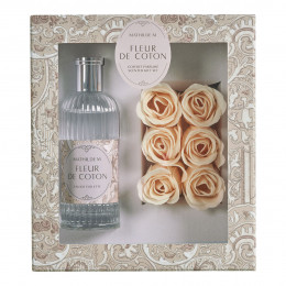 Coffret eau de toilette 100 ml et roses de savon parfumées - Fleur de Coton