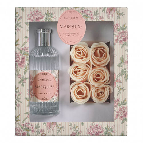 Gift set with 100 ml eau de toilette and scented soap roses - Marquise
