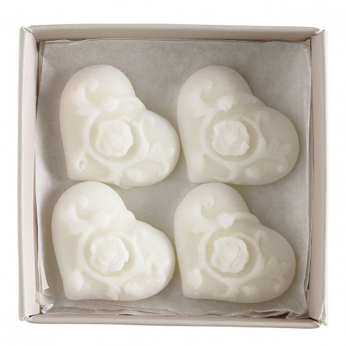 Boîte de 4 décors fondants en cire parfumée Cœur Arabesque - Marquise