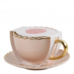 Bougie parfumée tasse à thé Marguerite 160 g en porcelaine rose - Marquise