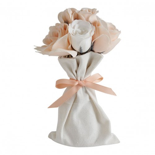Bouquet de rosas de sabonete perfumado brancas e nude - Perfume de Rosa