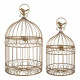 Set of 2 gilded metal bird cages