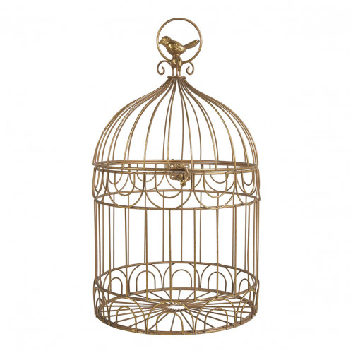 Set de 2 jaulas para pájaros de metal dorado