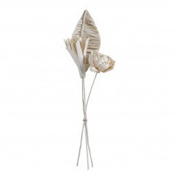 Bouquet of 3 dried floral decorations - Glittery white