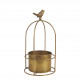 Cache-pot Cage à oiseau en métal doré - Petit modèle - ø 14 x 29 cm