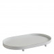 Bandeja oval em metal branco - 25 x 15 x 2,5 cm