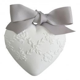 Large scented Embroidered Heart - Fleur de Coton