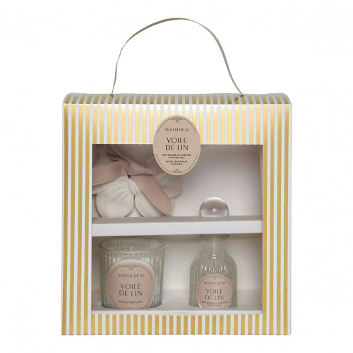 Set descubrimiento difusor, vela y decoración perfumada Les Intemporelles - Voile de Lin