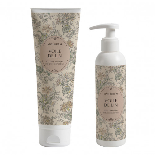 Coffret parfumé lait corps et gel douche - Voile de Lin Coffret parfumé lait corps et gel douche - Voile de Lin