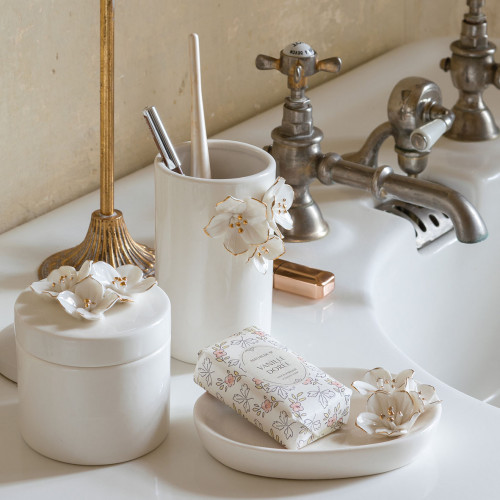 Amour de Fleurs ceramic cotton jar