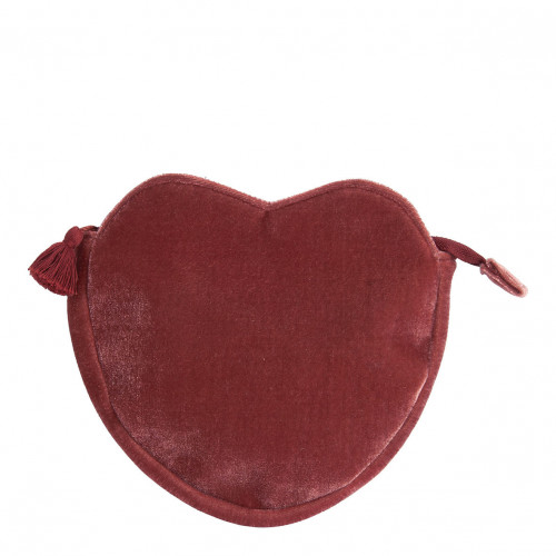 Heart Velvet Pouch - Pink