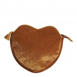 Bolsa de Coração em Veludo - Amarela