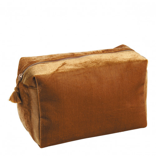 Rectangular Toiletry Bag Yellow Velvet - Large Model Rectangular Toiletry Bag Yellow Velvet - Large Model