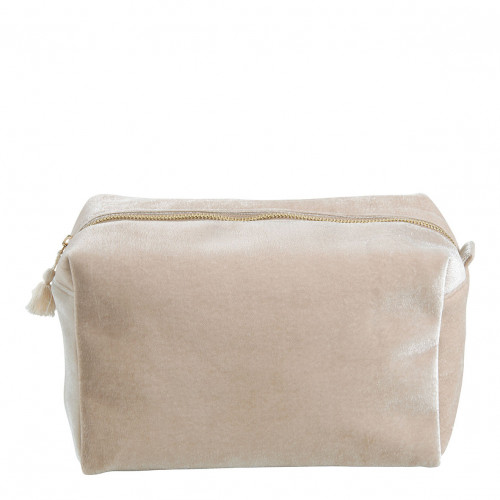 Rectangular Toiletry Bag Ecru Velvet - Large Size Rectangular Toiletry Bag Ecru Velvet - Large Size