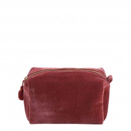 Rectangular Toiletry Bag Pink Velvet - Small Model