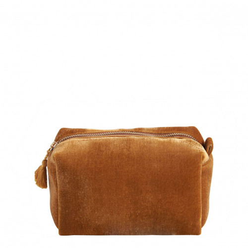 Rectangular Toiletry Bag Yellow Velvet - Small Size Rectangular Toiletry Bag Yellow Velvet - Small Size