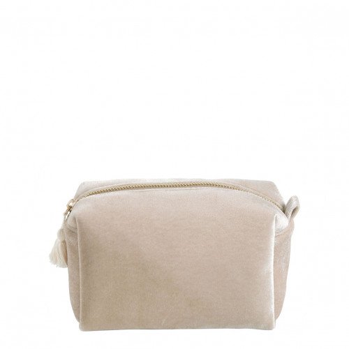 Rectangular Toiletry Bag Ecru Velvet - Small Size