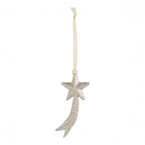 Set di 3 stelle cadenti glitterate in vetro