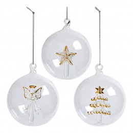 Estuche de 3 bolas decorativas de cristal