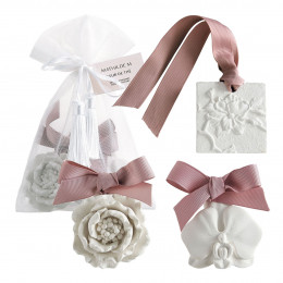 Bolsinha com 3 decorações perfumadas - Flor de Chá