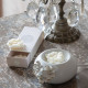 Conjunto de 3 decorações fundentes em cera perfumada - Flor de Laranjeira