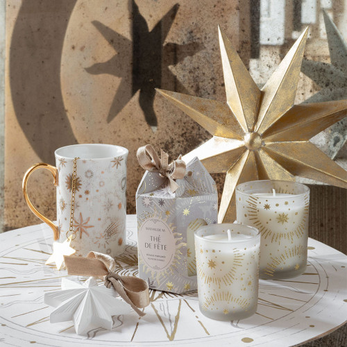 Set of 3 Metal Stars with brass finish