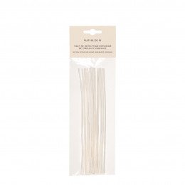 Saqueta com 14 varetas de vime branqueado 18 cm