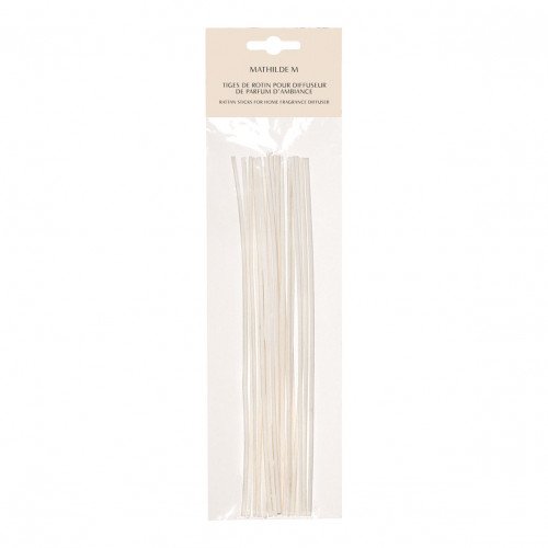 Pack of 18 bleached rattan sticks, 25 cm