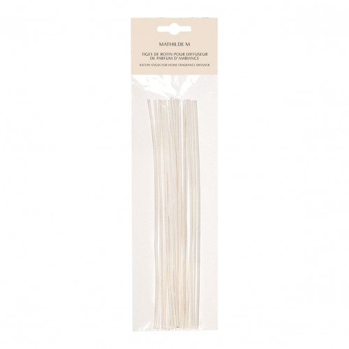 Pack of 18 bleached rattan sticks, 25 cm