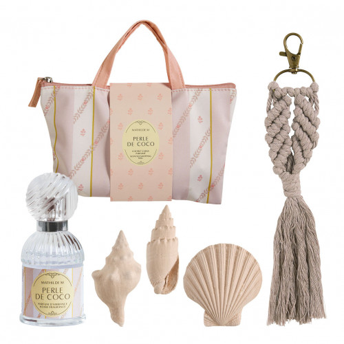 Cabas cofre perfume de ambiente 30 ml y decoraciones perfumadas Bain de Soleil - Perle de Coco
