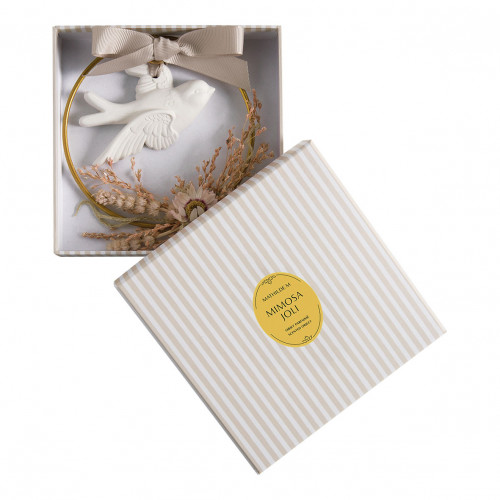 Corona floreale Colomba profumata - Mimosa Joli