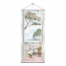 Toile trompe-l'œil - Balcon Méditerranéen