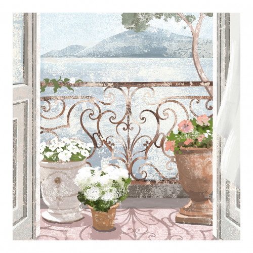 Trompe-l'œil Canvas - Mediterranean Balcony