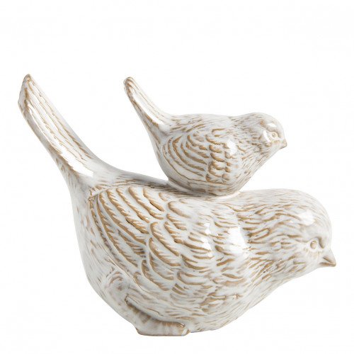 Decorative Stoneware Duo of Birds Ornament