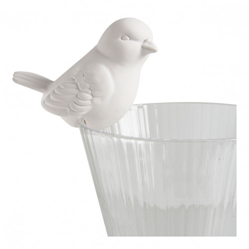 Pájaro para colocar en vaso de bizcocho de cerámica