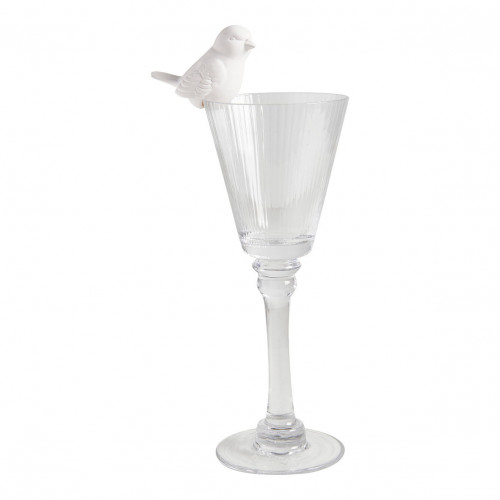 Pájaro para colocar en vaso de bizcocho de cerámica