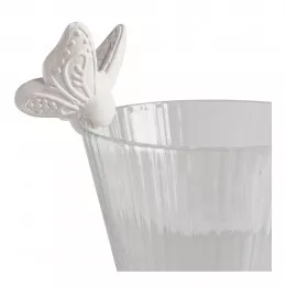 Papillon à poser sur verre en biscuit de céramique