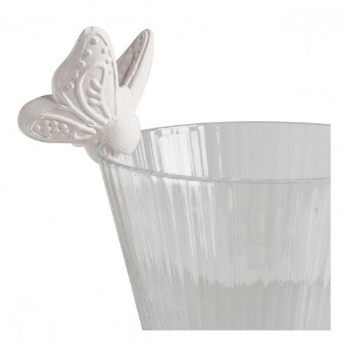 Farfalla da posare sul bicchiere in biscotto di ceramica