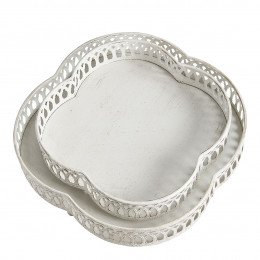 Set of 2 Idylle Metal Trays