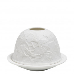 Porta-velas de litofania Feuillage em biscuit de porcelana