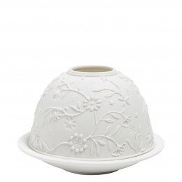 Photophore lithophanie Marguerite en biscuit de porcelaine