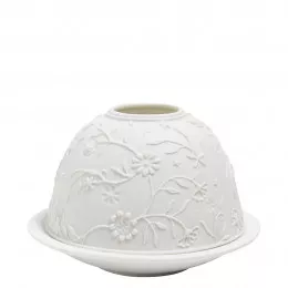 Photophore lithophanie Marguerite en biscuit de porcelaine