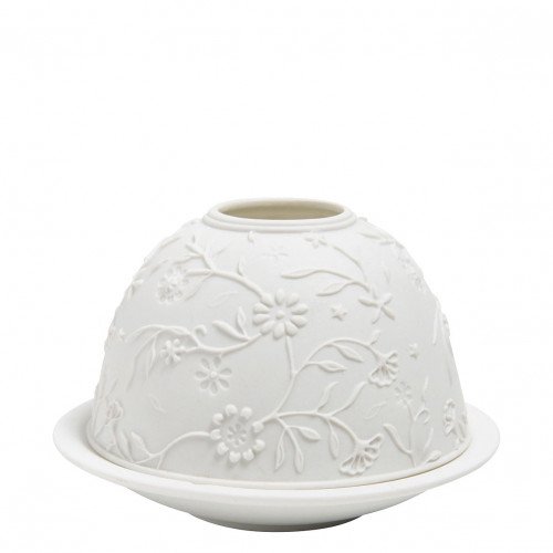 Porta-velas litofania Margarida em biscuit de porcelana
