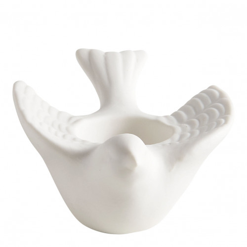 Portacandele Cinciarella in biscuit di ceramica - Modello grande