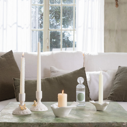 Candelabro Mésange de bizcocho de cerámica - Modelo grande