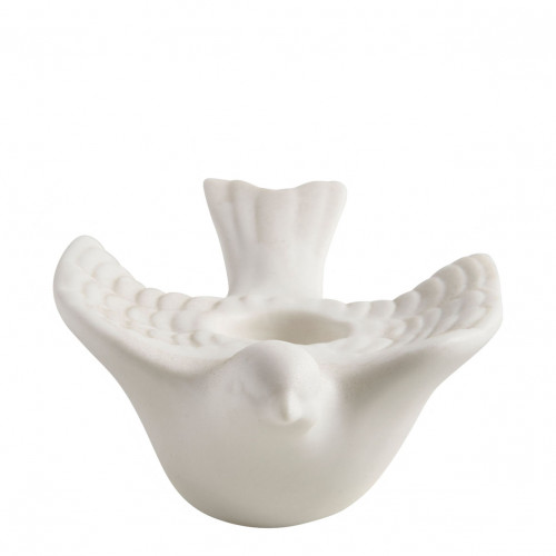 Ceramic Bisque Titmouse Candle Holder - Small Model
